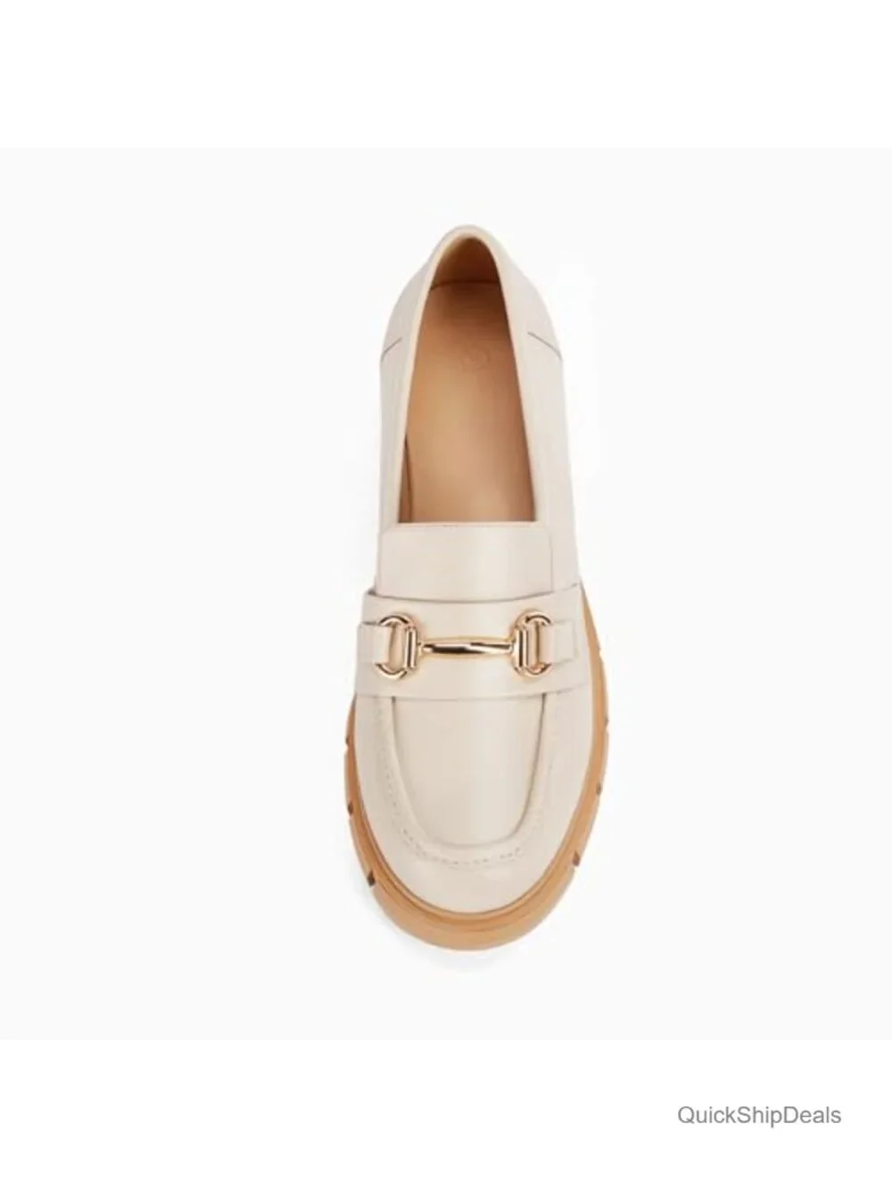 Women's Chunky Platform Lug Sole Loafers Mid Heel Square Toe Work Shoes with